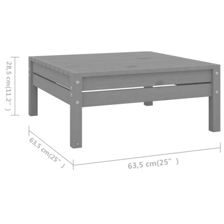 6-delige Loungeset massief grenenhout grijs - Afbeelding 8
