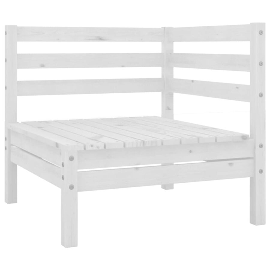 11-delige Loungeset massief grenenhout wit - Afbeelding 3
