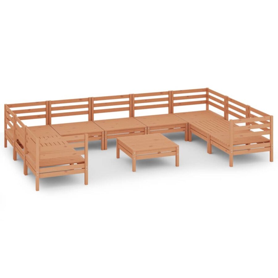 10-delige Loungeset massief grenenhout honingbruin - Afbeelding 2