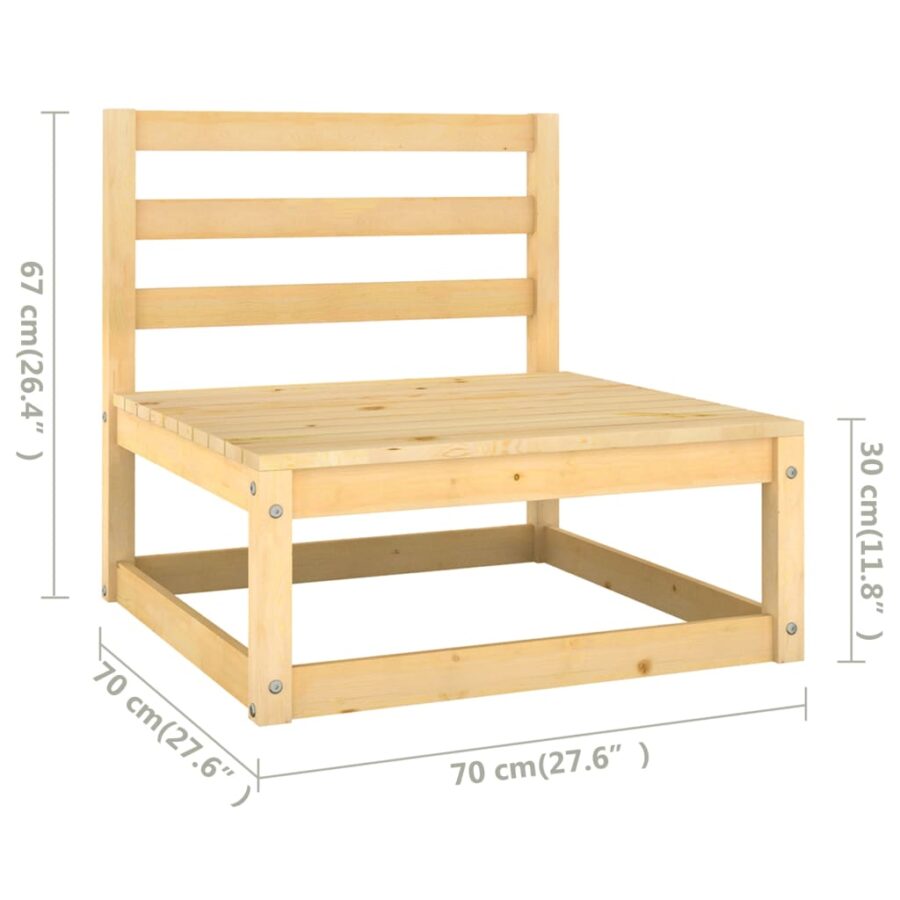 10-delige Loungeset met antracietkleurige kussens grenenhout - Afbeelding 7