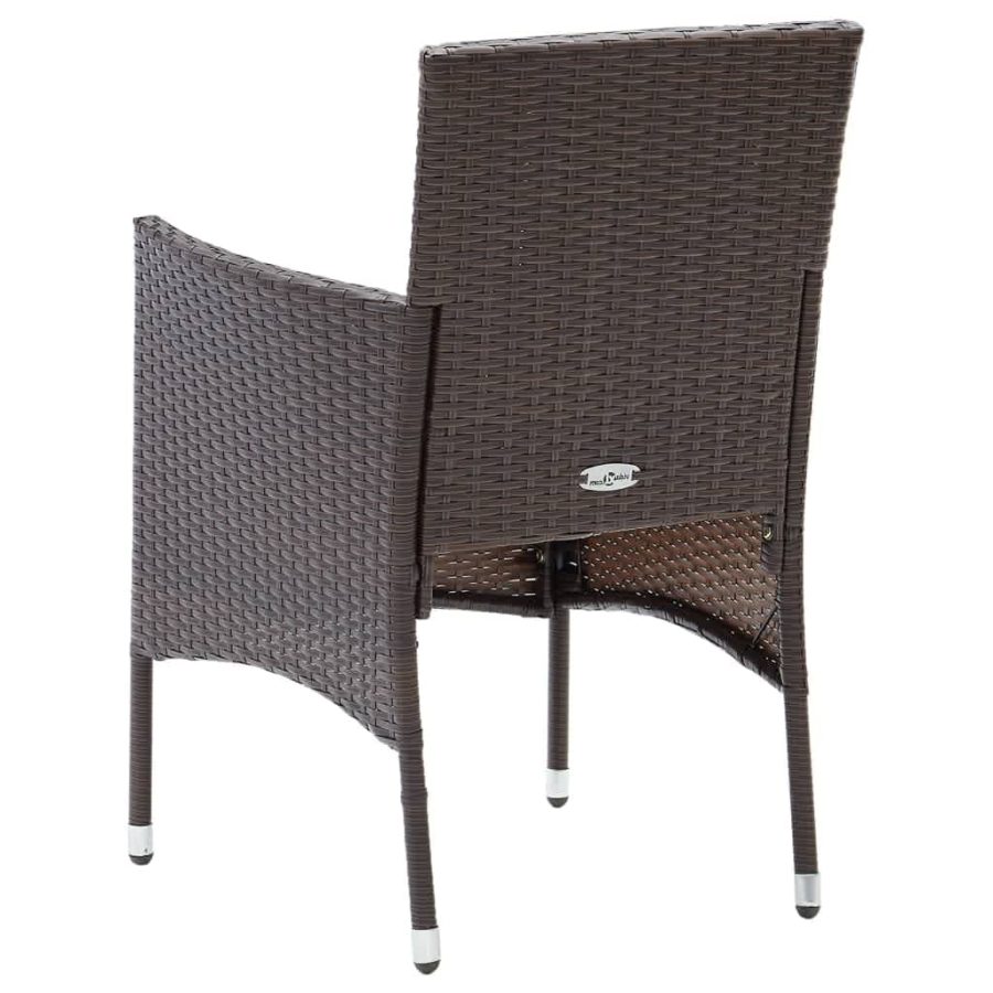 5-delige Tuinset met kussens poly rattan bruin - Afbeelding 7