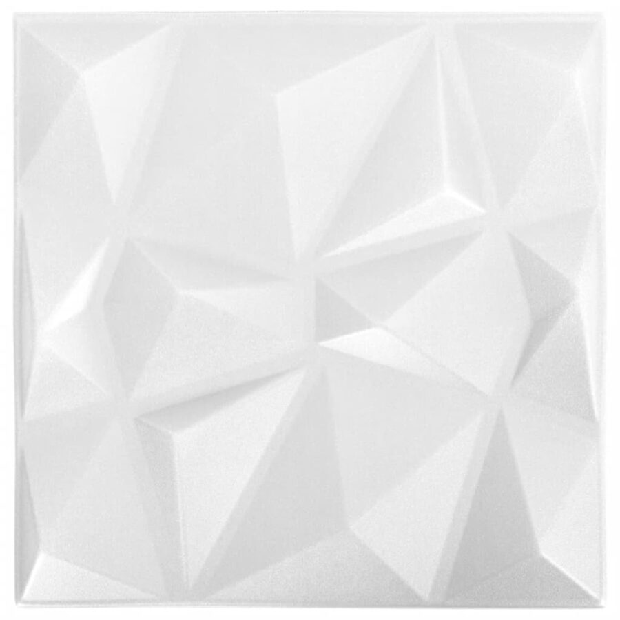 24 st Wandpanelen 3D 6 m² 50x50 cm diamantwit - Afbeelding 2