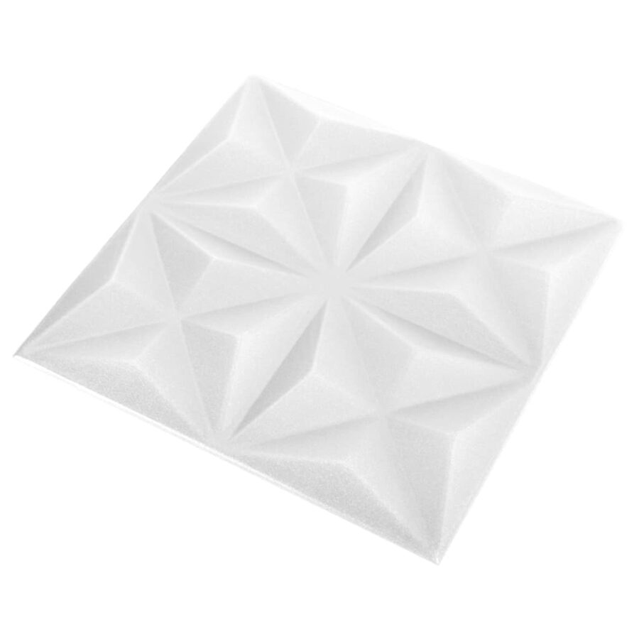 24 st Wandpanelen 3D origami 6 m² 50x50 cm wit - Afbeelding 4
