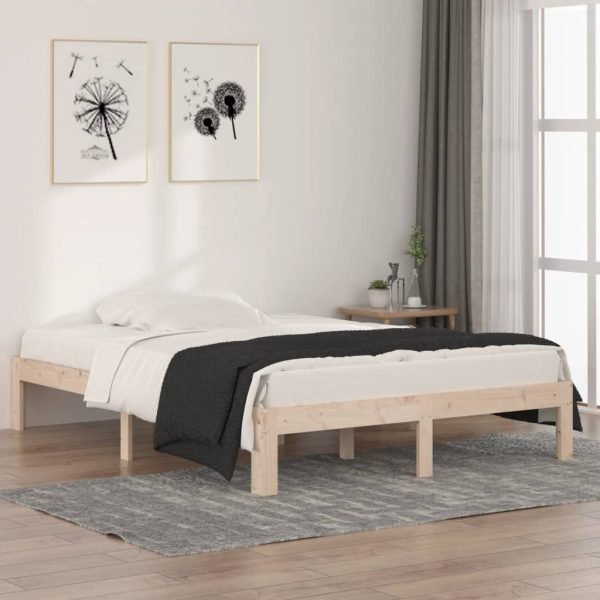Bedframe massief hout 135x190 cm
