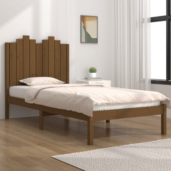 Bedframe massief grenenhout honingbruin 100x200 cm