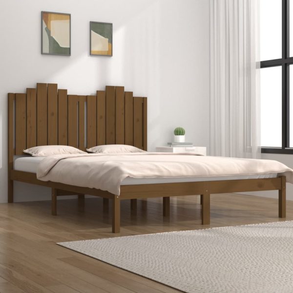 Bedframe massief grenenhout honingbruin 120x200 cm