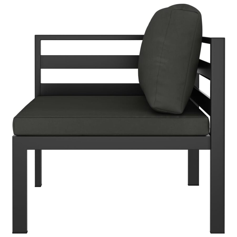 4-delige Loungeset met kussens aluminium antracietkleurig - Afbeelding 4