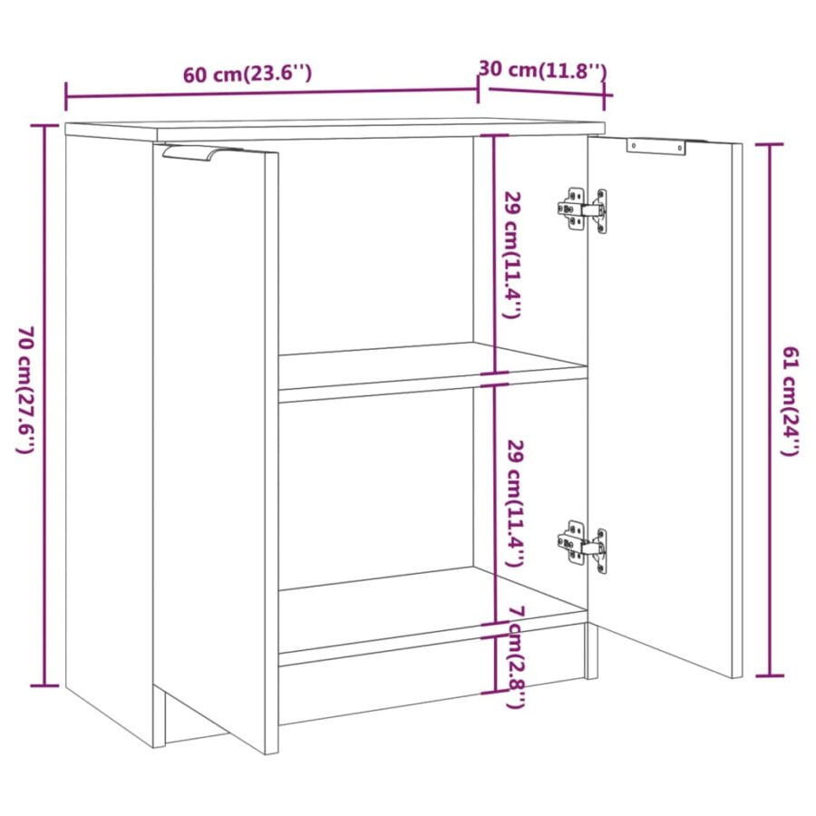 3-delige Dressoirs bewerkt hout zwart - Afbeelding 7