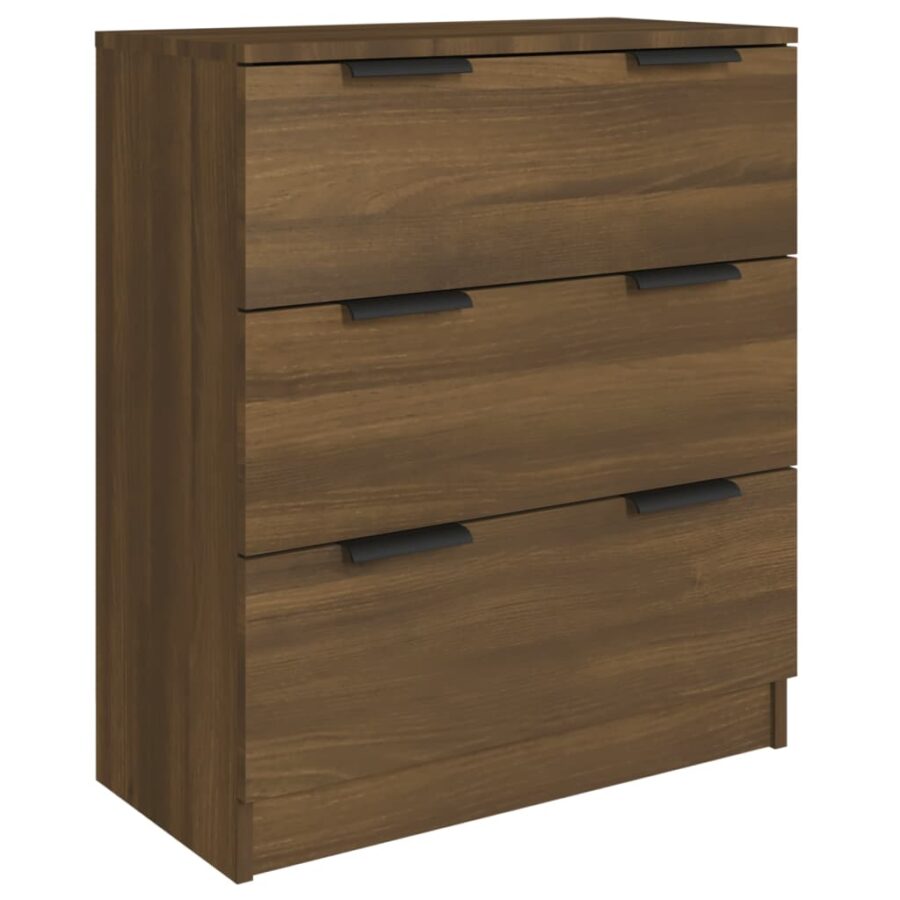 3-delige Dressoirs bewerkt hout bruin eikenkleur - Afbeelding 4