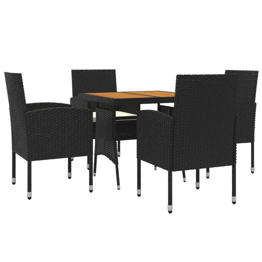 5-delige Tuinset poly rattan zwart - Afbeelding 3