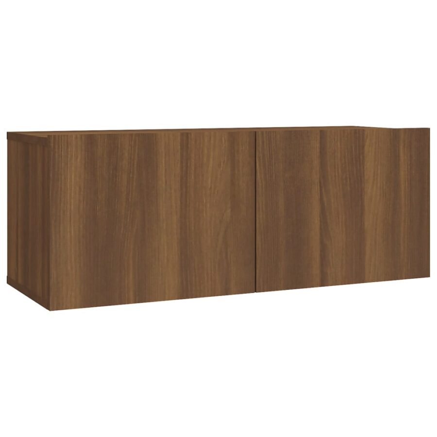 2-delige Tv-meubelset bewerkt hout bruin eikenkleur - Afbeelding 5