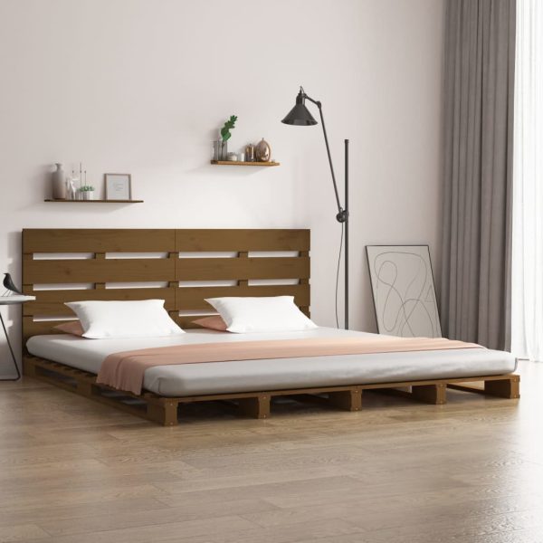 Bedframe massief grenenhout honingbruin 150x200 cm