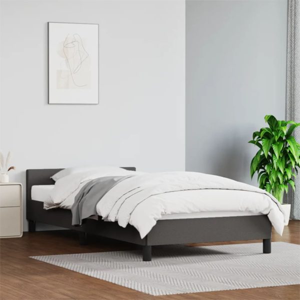 Bedframe met hoofdeinde zonder matras 80x200 cm grijs