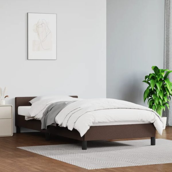 Bedframe met hoofdeinde zonder matras 100x200 cm bruin