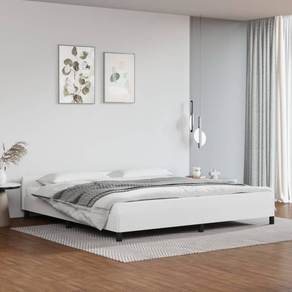 Bedframe met hoofdeinde zonder matras 200x200 cm wit