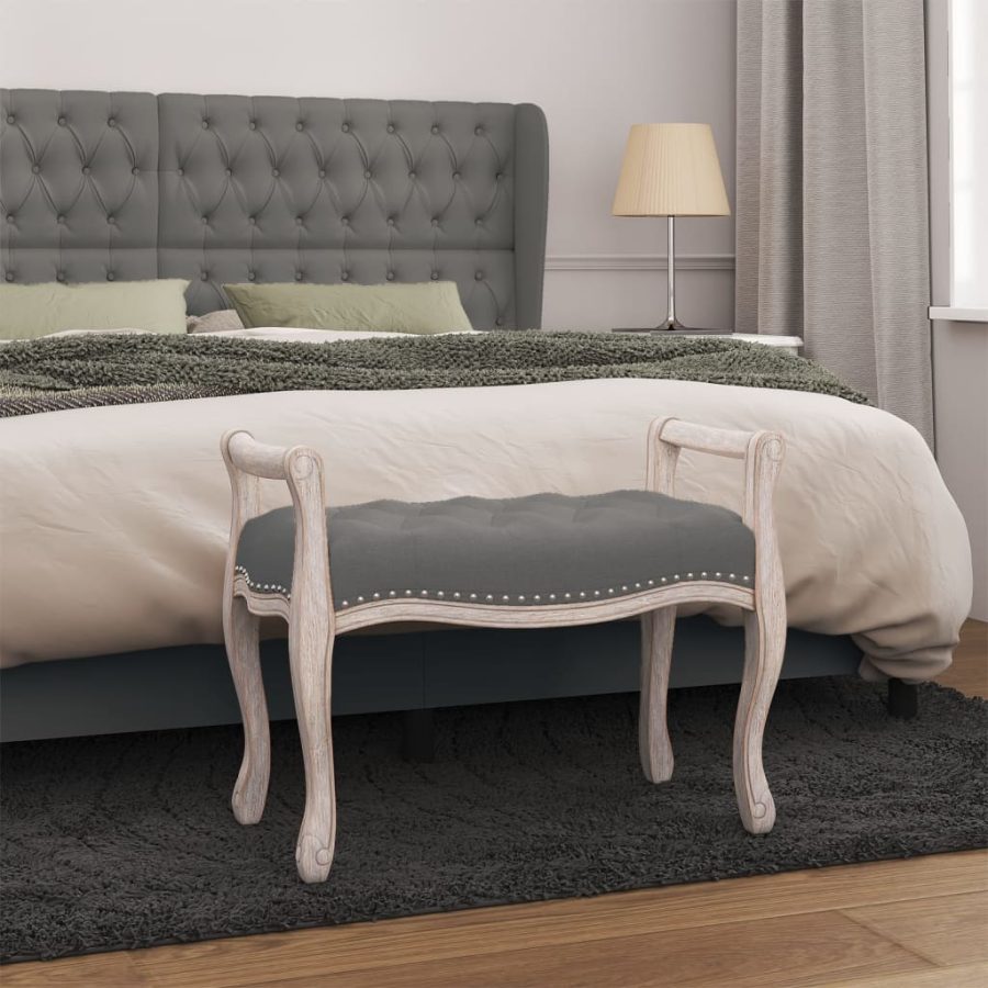 Bankje 80x45x60 cm stof donkergrijs