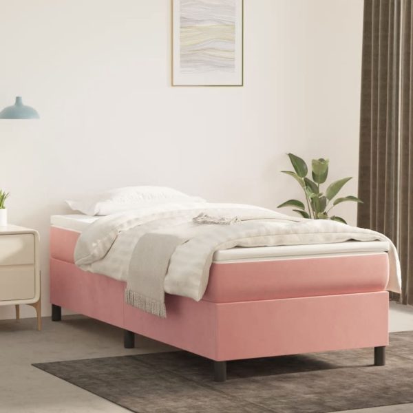 Bedframe fluweel roze 90x190 cm