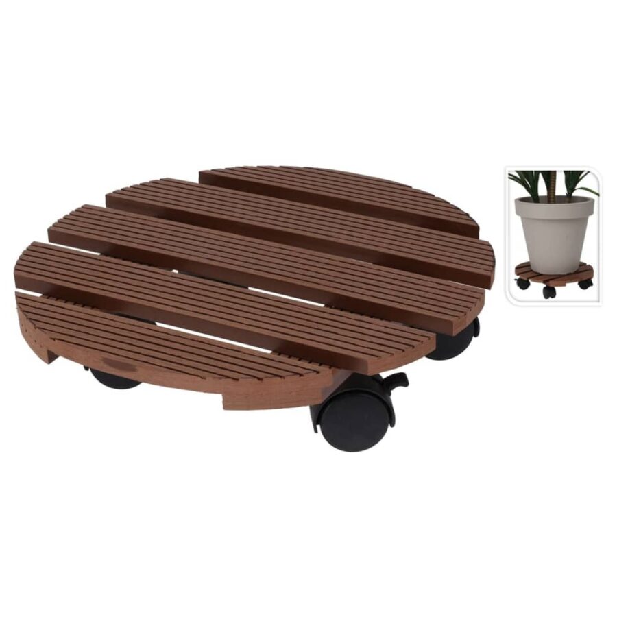 ProGarden Plantentrolley rond 29 cm bruin