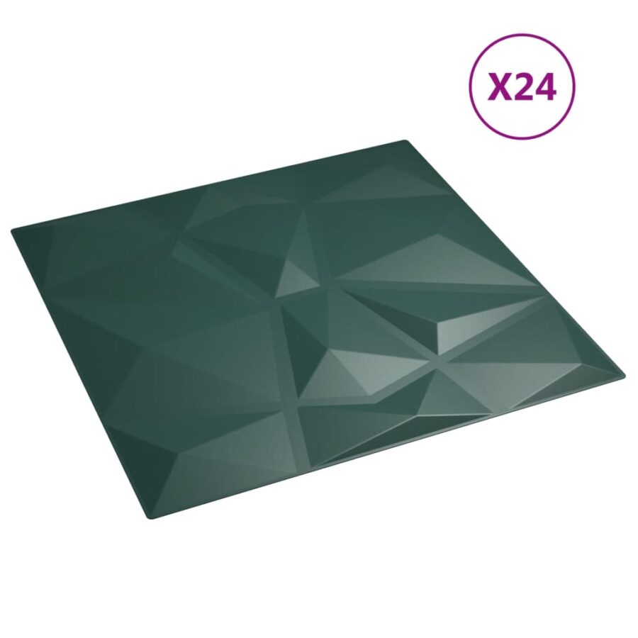 24 st Wandpanelen diamant 6 m² 50x50 cm XPS groen - Afbeelding 3