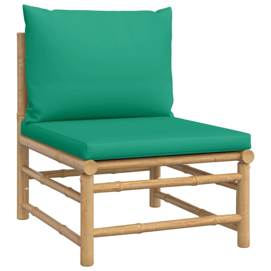 2-delige Loungeset met kussens bamboe groen - Afbeelding 7