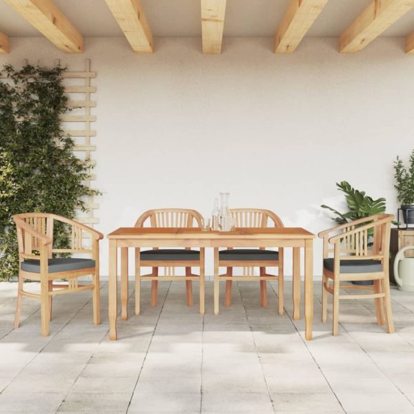 5-delige Tuinset massief teakhout