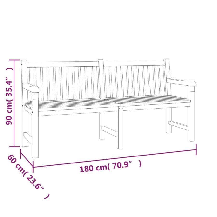 4-delige Tuinset massief teakhout - Afbeelding 10