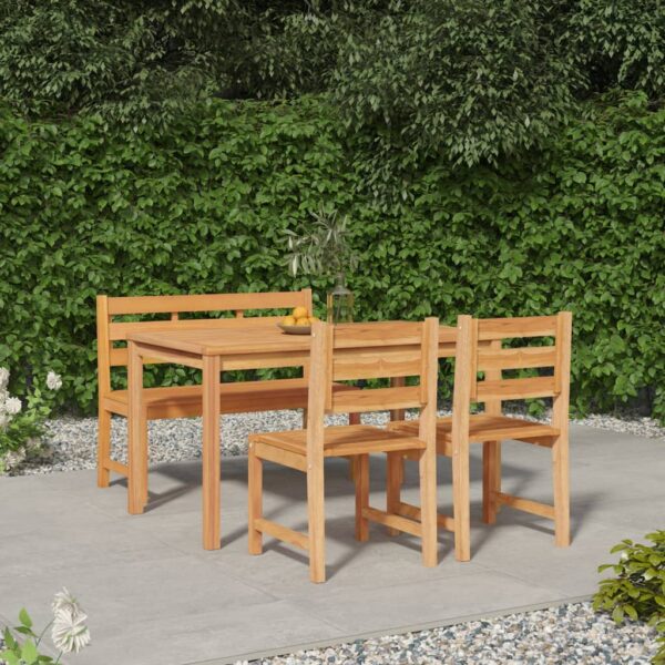 4-delige Tuinset massief teakhout
