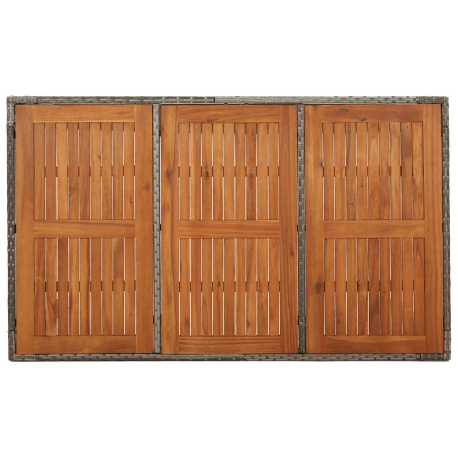 5-delige Tuinset met kussens poly rattan grijs - Afbeelding 7