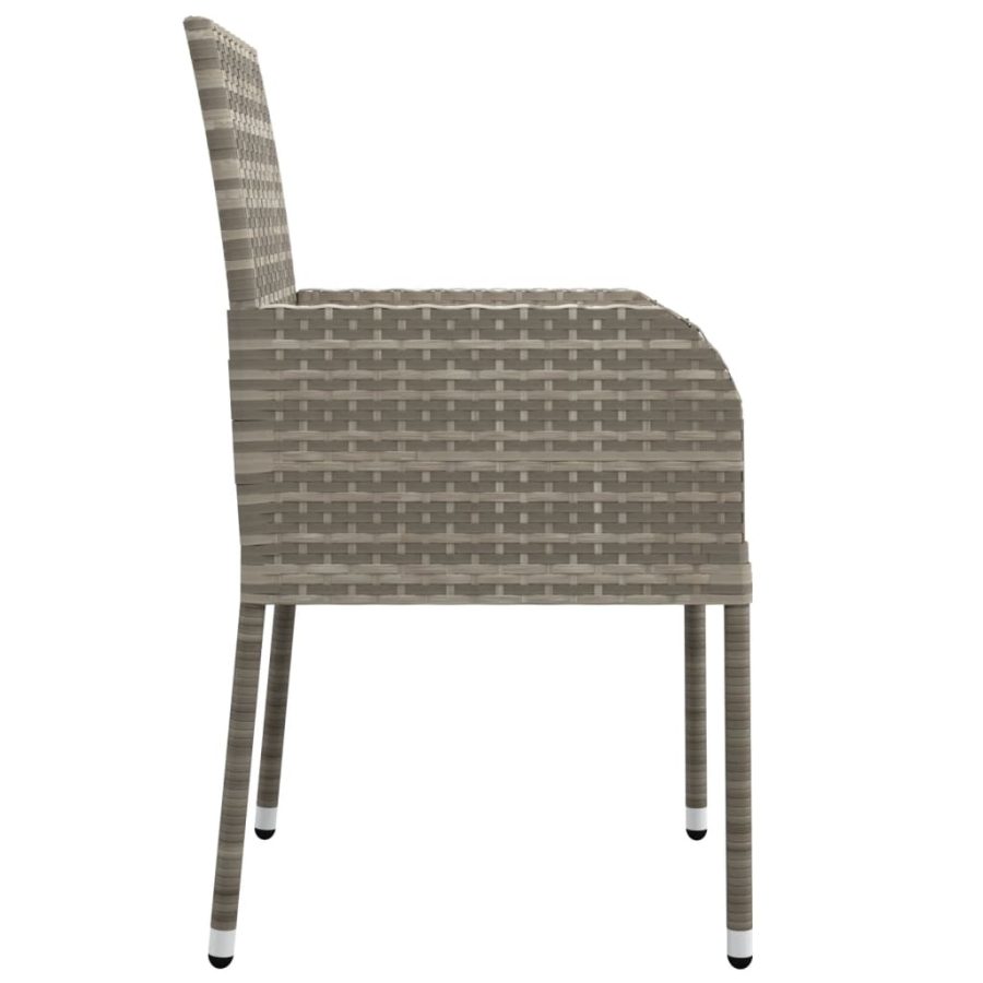 5-delige Tuinset met kussens poly rattan grijs - Afbeelding 6