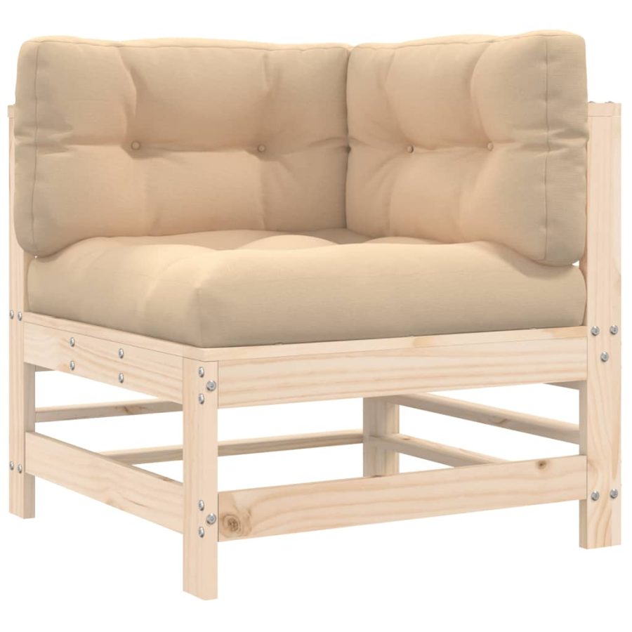 6-delige Loungeset met kussens massief hout - Afbeelding 5