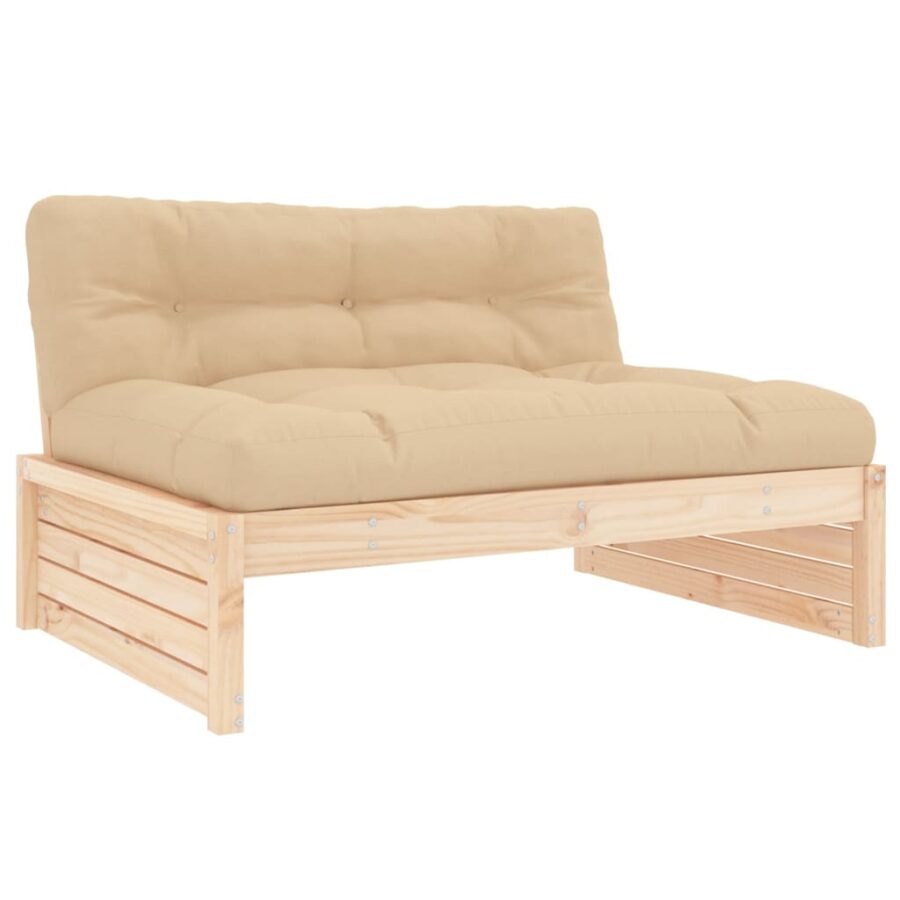 2-delige Loungeset met kussens massief grenen - Afbeelding 4