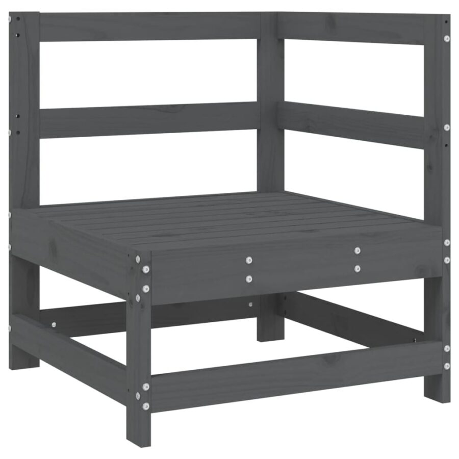 5-delige Loungeset massief grenenhout grijs - Afbeelding 3