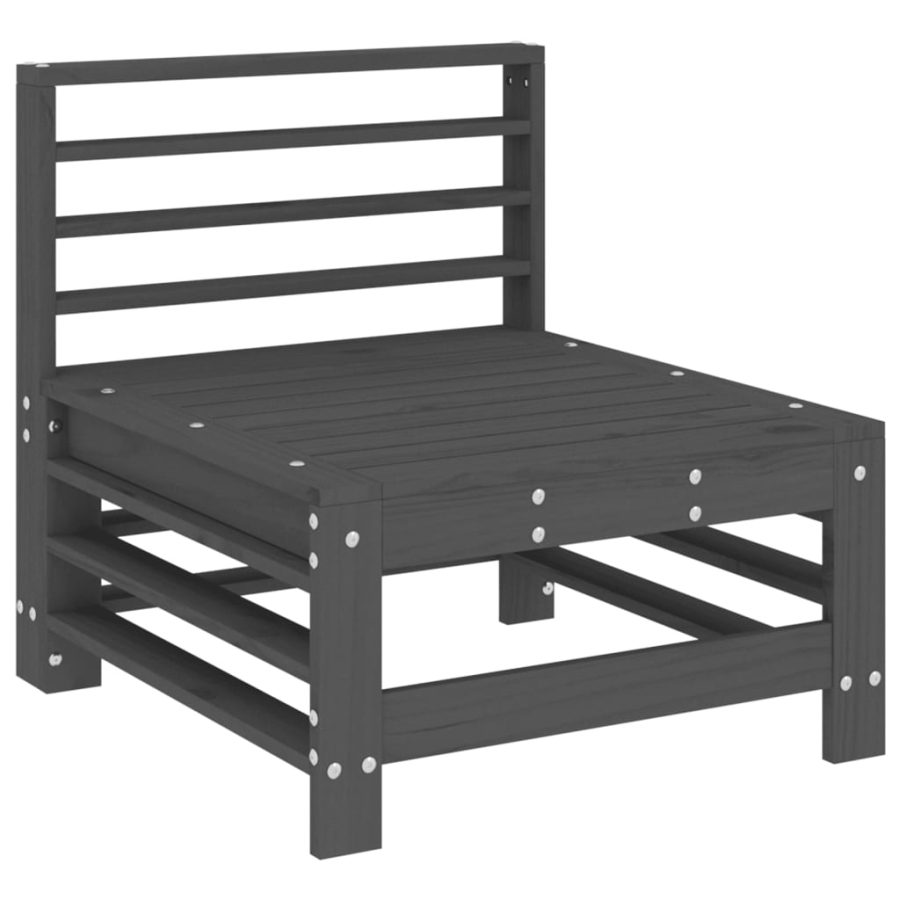6-delige Loungeset massief grenenhout grijs - Afbeelding 4