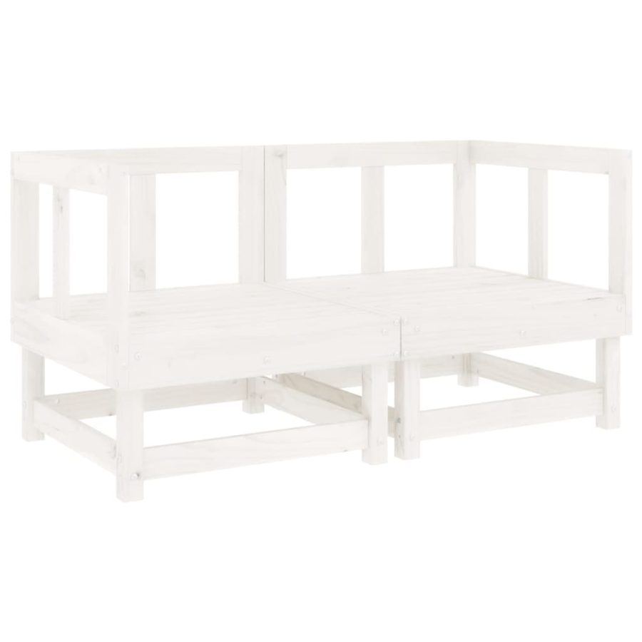 6-delige Loungeset massief grenenhout wit - Afbeelding 3