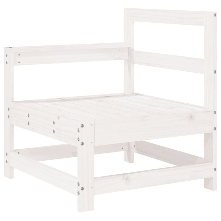 5-delige Loungeset massief grenenhout wit - Afbeelding 4