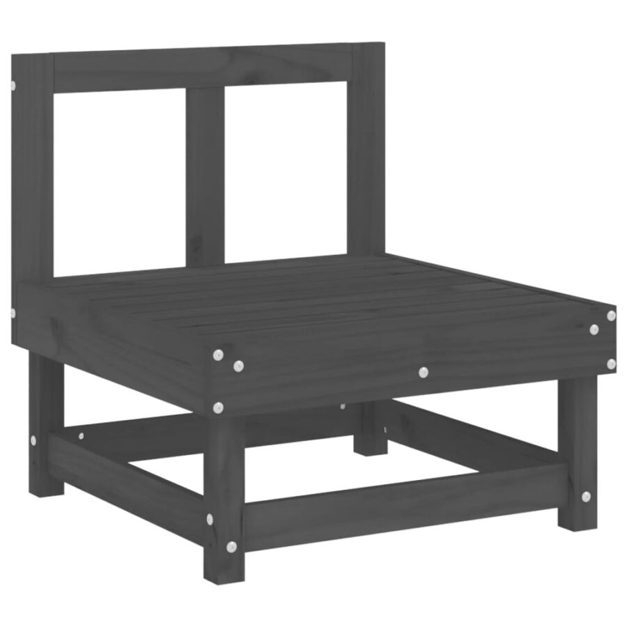 10-delige Loungeset massief grenenhout grijs - Afbeelding 4