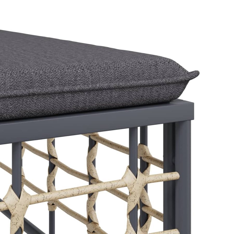 6-delige Loungeset met kussens poly rattan antracietkleurig - Afbeelding 6