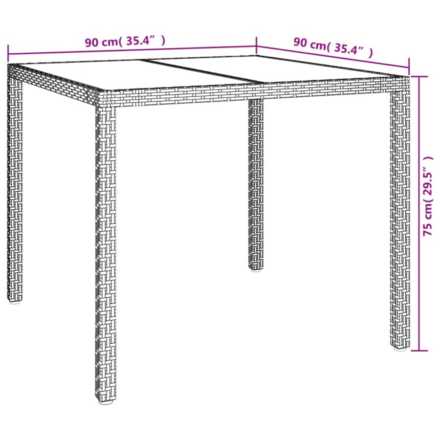 3-delige Tuinset met kussens poly rattan beige - Afbeelding 10