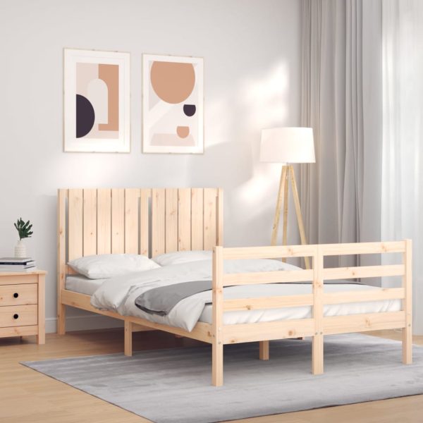 Bedframe met hoofdbord massief hout 120x200 cm