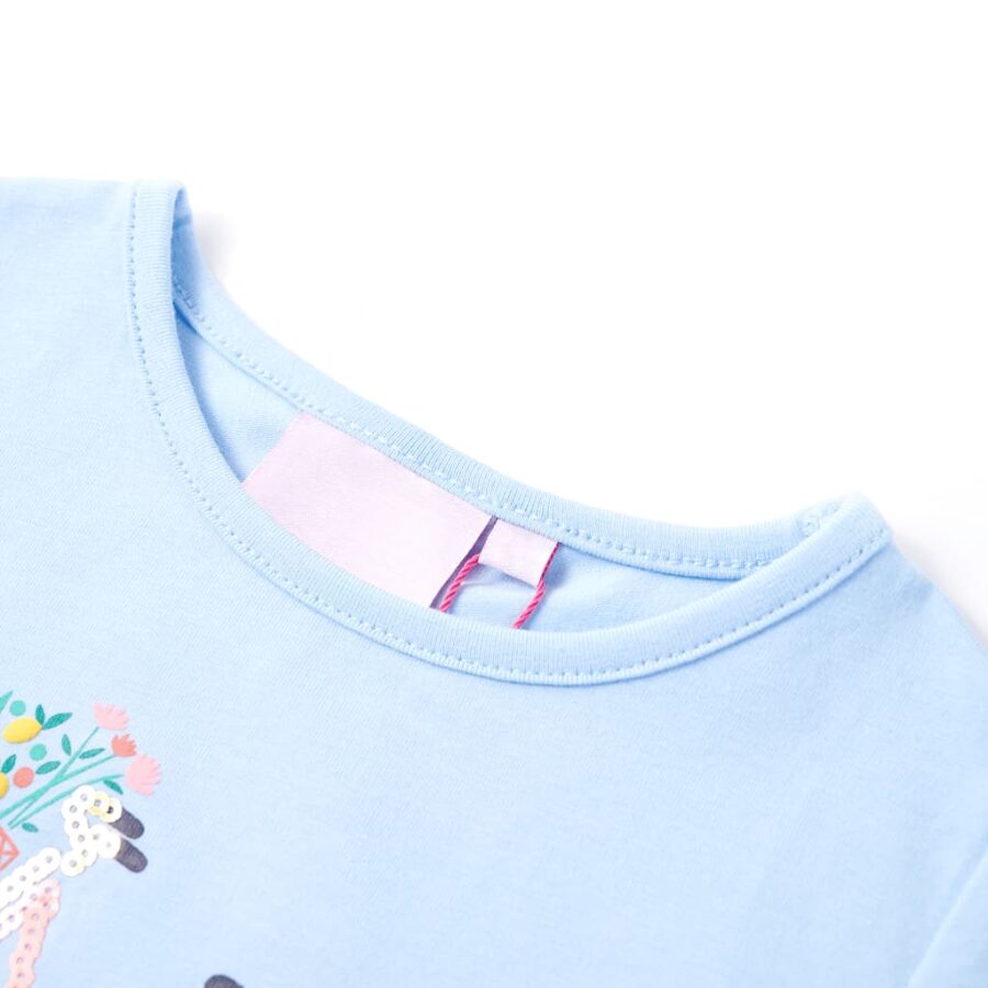 Kindershirt 116 lichtblauw - Afbeelding 3