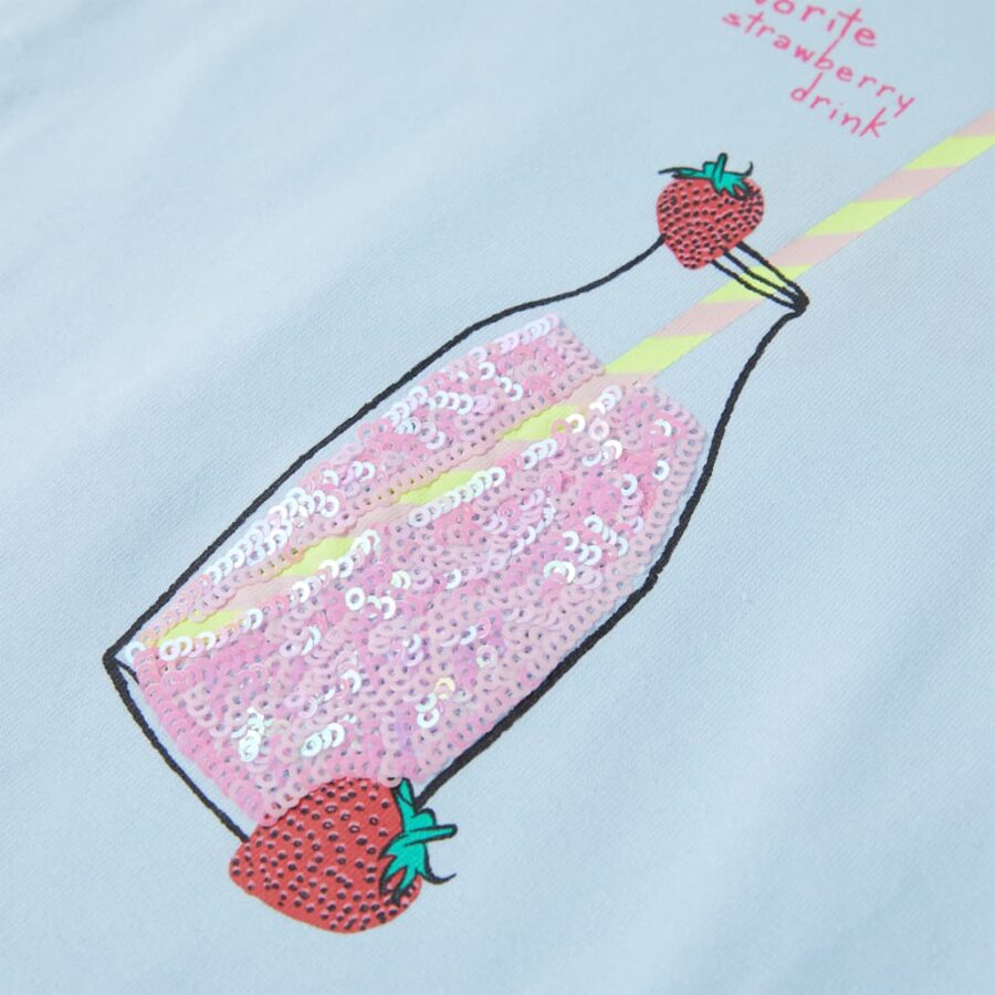 Kindershirt 128 zachtblauw - Afbeelding 4