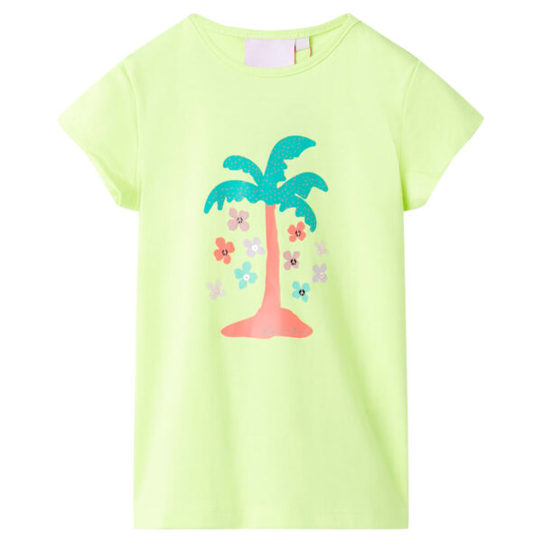 Kindershirt 92 fluorescerend geel