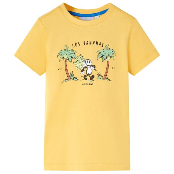 Kindershirt 140 lichtokerkleurig