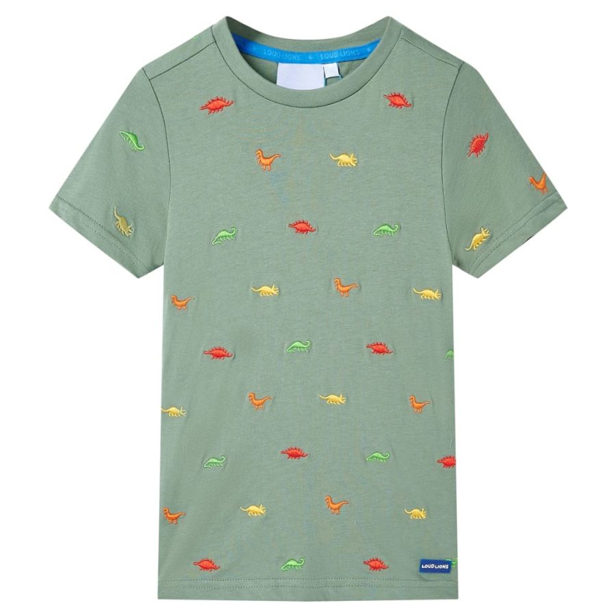 Kindershirt met korte mouwen 116 kakikleurig
