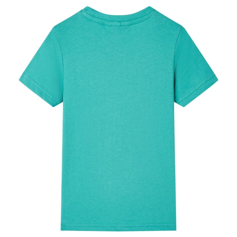 Kindershirt met korte mouwen 104 donkermintkleurig - Afbeelding 2
