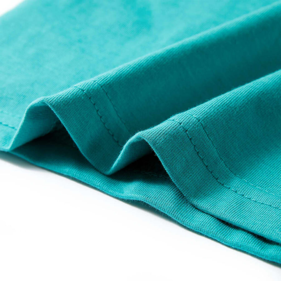 Kindershirt met korte mouwen 116 donkermintkleurig - Afbeelding 6