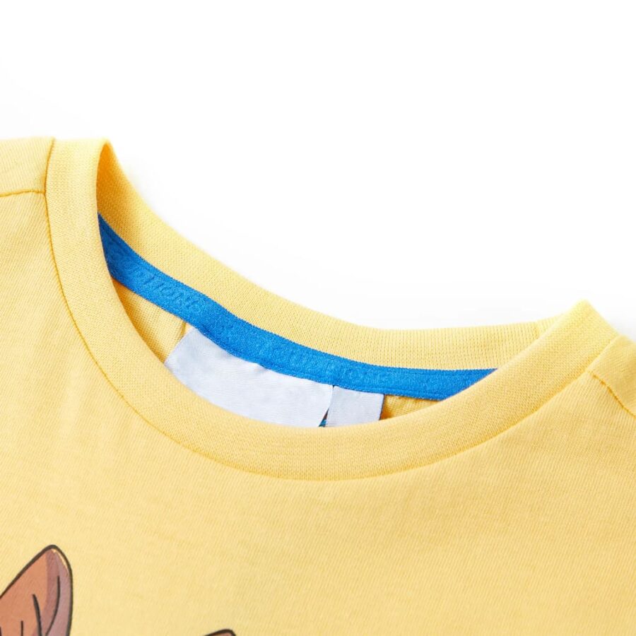 Kindershirt met korte mouwen 116 geel - Afbeelding 3