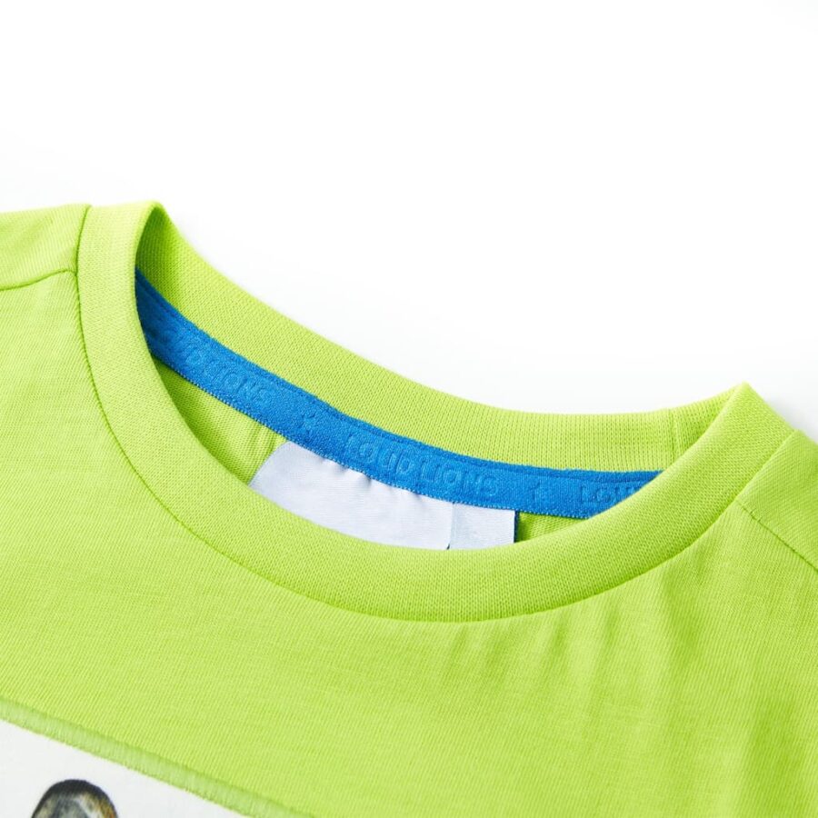 Kindershirt met korte mouwen 92 limoengroen - Afbeelding 3