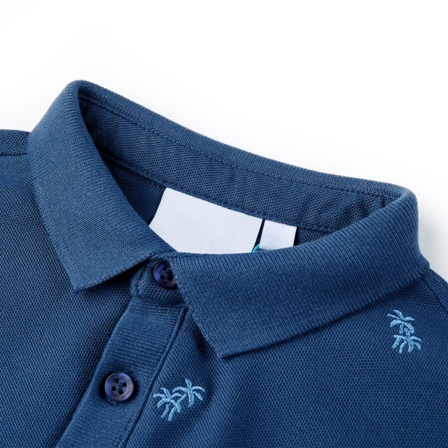 Kinderpoloshirt 116 donkerblauw - Afbeelding 3