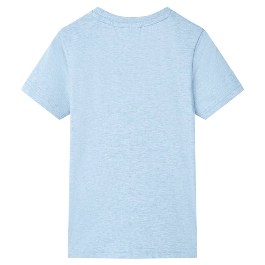 Kindershirt 128 gemêleerd zachtblauw - Afbeelding 2